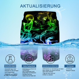 Belovecol Men's Swimming Trunks Quick-Drying Swimming Shorts with Mesh Lining 3D Graphic Beach Surf Board Shorts, colour