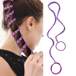 Spiral Hair Tie Sports Ponytail Holders, Elastic Braided Hair Ties No Damage, Pony Tail Wrap for Long Hair for Gym, Swimming, Diving Colorful 89CM