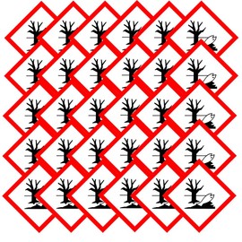 TE-Office Pack of 100 GHS Hazardous Substances Symbols Labels Stickers Hazardous Substances Identification Environmental Hazard GHS 09 15 x 15 mm Multi-Coloured