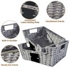 OUTBROS Storage Box Hand-Woven Wicker Storage Baskets, Multipurpose Open-Front Bin,