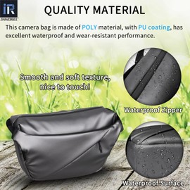 INNOREL 6L Camera Sling Bag,Everyday Single Shoulder Bag, Silver Waterproof Crossbody Camera Bag Case with Tripod Holder, Compatible for SLR DSLR Mirrorless Cameras and Lenses