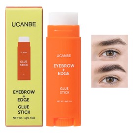 UCANBE 2-IN-1 Eyebrow & Edge Glue Stick，Waterproof Clear Brow Gel, Transfer-Proof, Extreme Hold, Quick-Dry, Lightweight for Styling, Fixing Baby Hair & Makeup