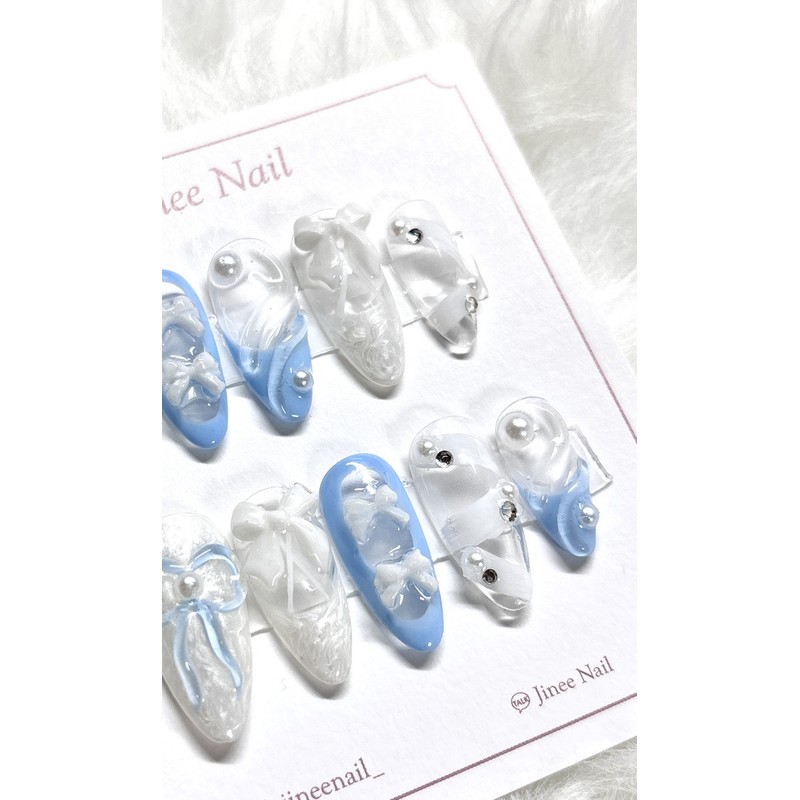 Objet Blue Nail Tips - Egg Coffin / 오브제 블루