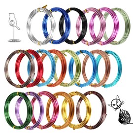 100 m Craft Wire 20 Colours Aluminium Wire 1 mm Wire for DIY Binding Wire Thin Bendable Jewellery Wire Flexible Wire for Jewellery Making Crafts Modelling Fittings Sculptures