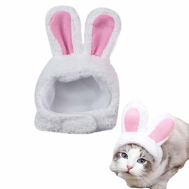 LERTREE Pet Bunny Ears Hat, Plush Rabbit Cosplay Headdress for Puppy Cat Easter Party Headwear