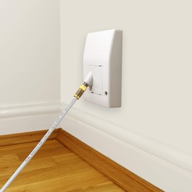 DragonSat Latest Model Isolated Genuine Virgin Media White Internal use Wall Box Outlet Socket with Euro Module Angled F-Connector Isolator for TiVo Digital TV or Superhub Broadband Modem Indoor Feed