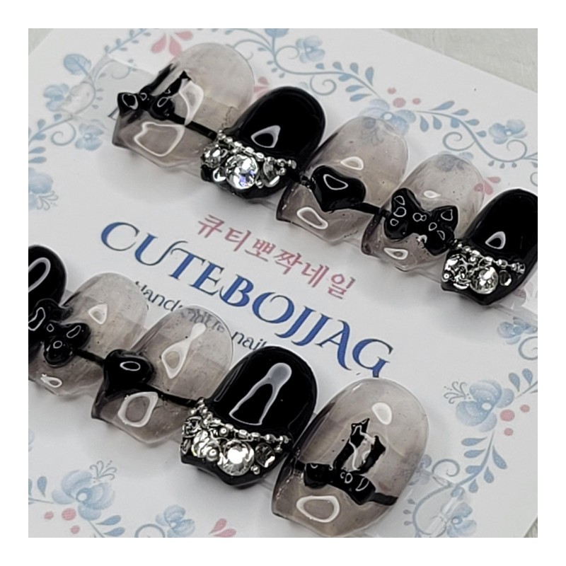 Sexy&Cutie Hanbang Handmade Nail Tips - Square S / 섹시&큐티한방울