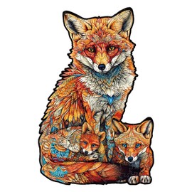 Nestologi Wooden Fox Puzzle for Adult, Fox Wooden Jigsaw Adult Puzzles, Unique Animal Puzzle, Gift for Family Friend Birthday Wood Puzzle 150 Pieces Large 5 Hours to Complete