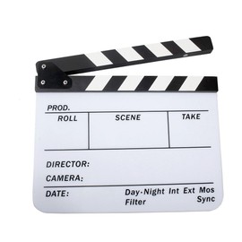 Acrylic Movie Directors Clapboard, Photography Video Clapper Board Dry Erase Film Slate Cut Action Scene Clapper 9.6x11.7 inch/25x30cm, White