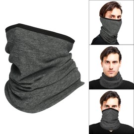 Oscenny Loop Scarf Men's Elastic End Ready for Better Stay Up Thermal Locked Washable Neckerchief Mouth Guard for Cold Weather for Men Women Skiing Cycling Motorcycling, gray