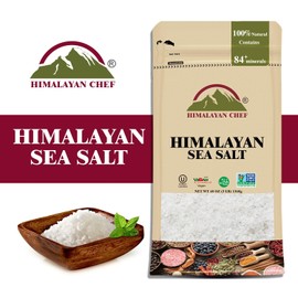 Himalayan Chef Sea Salt - Coarse Grain, 48 Ounce (2-Pack) - All-Natural, Unrefined, and Gluten-Free - Unlock Gourmet Flavors in Every Bite