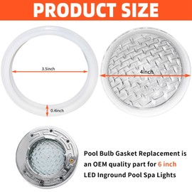 4 Inch Pool Light Lens Gasket, Compatible with 6 Inch LED Inground Pool Spa Lights, Underwater Pool Spa Lights for Pools and Spas, Durable Inground Pool Light Seal | Waterproof Pool Light Gasket