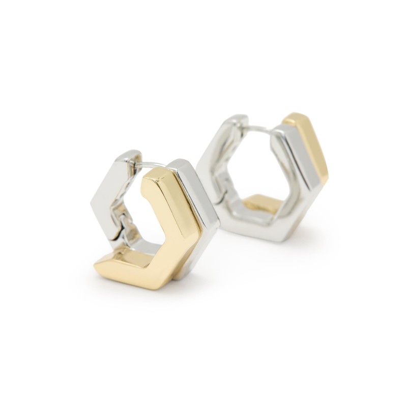 All Saints Women's Signature Hexagon Double Hoop Earrings