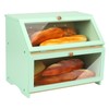 HOMEKOKO Double Layer Large Bread Box for Kitchen Counter, Wooden