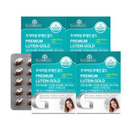 Green Core Premium Lutein Gold 90 Capsules, 4 Boxes (12-Month Supply), Direct Import from Canada, Eye Health, Vitamin A, Vitamin E, Zinc / 그린코어 프리미엄 루테인 골드 90캡슐 4박스 12개월분 캐나다직수입 눈건강 비타민A 비타민E 아연