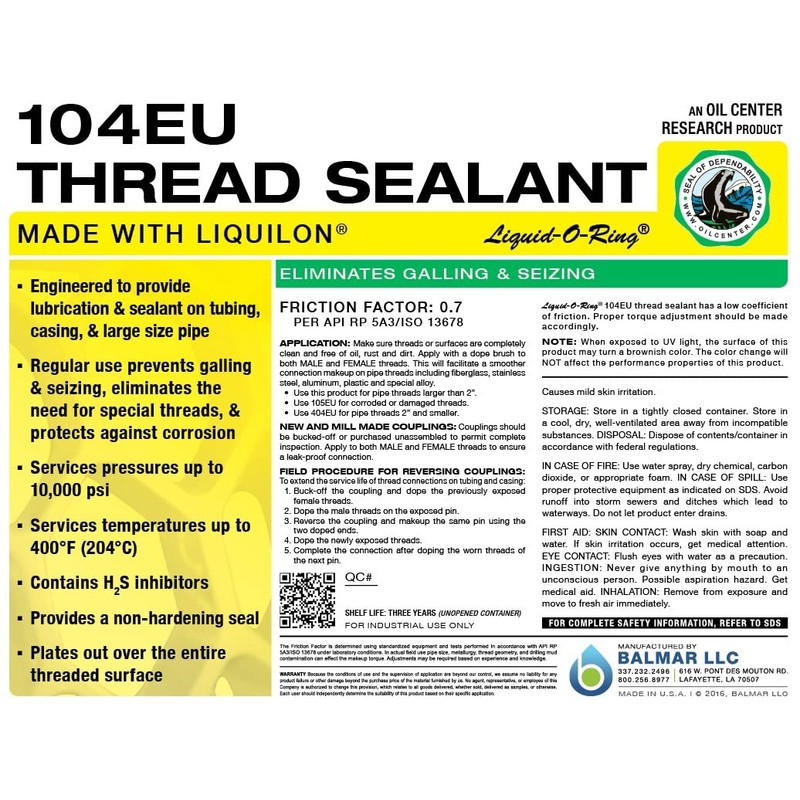 Liquid-O-Ring 104EU Thread Sealant for Large Threaded Connections – Safe