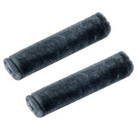 MOONET 2 Packs Car Seatbelt Covers Shoulder Pad for More Comfortable Driving, Universal Seat Belt Cover for Handbag Camera Backpack Straps, Soft Faux Sheepskin Wool Seat Belt Cushion (Dark Blue Grey)