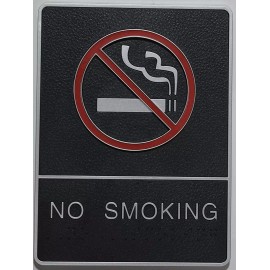 Buildingsigns.com NO Smoking Sign with Braille and Double Sided Tap(Black,6x9 -REF24-1027