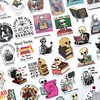 50Pcs Funny I Love Reading Stickers Cute Skeleton Reading Inspiring