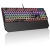 MageGee Typewriter Mechanical Gaming Keyboard, Retro Black Punk Round Keycaps