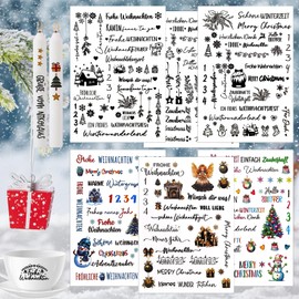 Rub On Sticker, Rub On Sticker Christmas, Leaf Rub on Foil, Rub On Film Transfer Sticker, Sayings Sticker for Furniture, Windows, Glass, Cups, Scrapbooking, DIY Crafts Decoration (C)