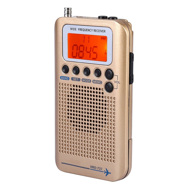 Aircraft Band Radio Receiver VHF Portable Full Band Radio Recorder