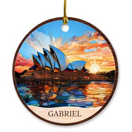 Sydney Opera House Christmas Ornament, Custom Australia Sydney Opera House 2024 Xmas Keepsake Decor Hanging, Sydney Opera House Lovers Present, Customized Australia Travel Keepsake Ornament with Name