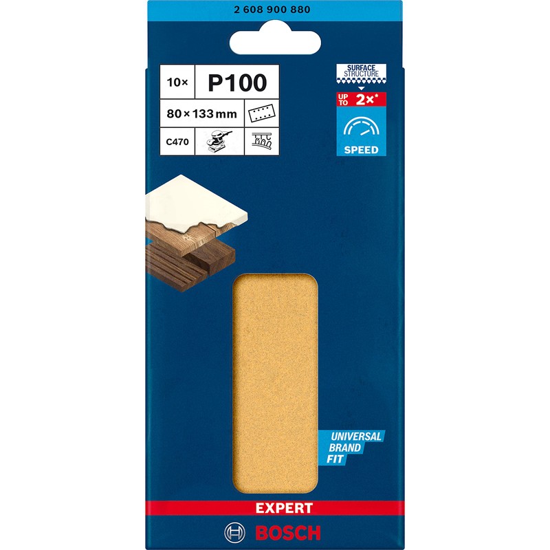 Bosch Professional 10x Expert C470 Sandpaper (for Hardwood, Paint on