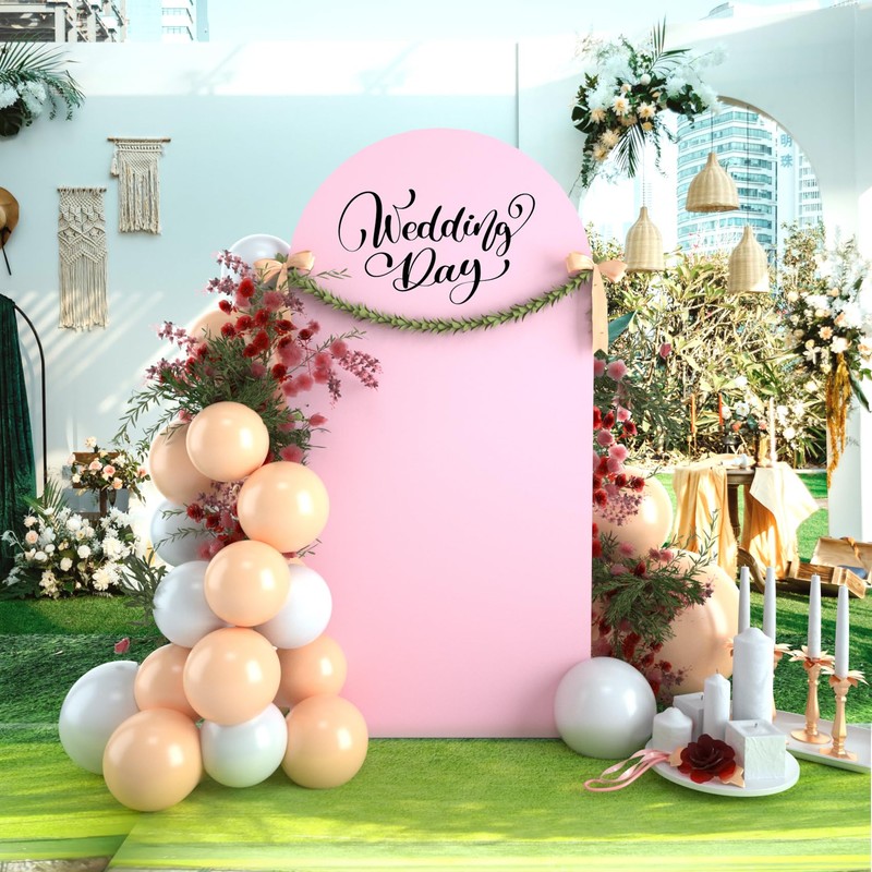bricia Wedding Arch Backdrop Stand Cover, 6.6FT Double Sided Stretchy