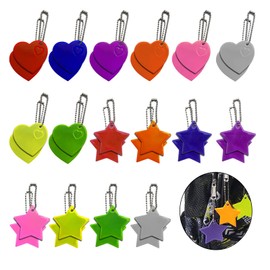 aghoer Pack of 32 Reflective Pendants, Safety Reflector Pendants, Children's Reflector Pendants, for School Bag, Clothing, Backpack, Cycling, Walking, Running