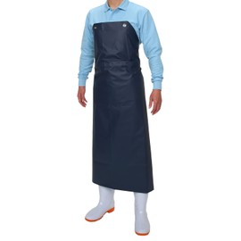 Otafuku Gloves Apron with Chest [One-Touch Chlorinated Vinyl (with Polyester Thread) 90x115 cm] #6110 Navy