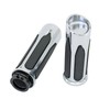 TDR 1 Inch Chrome Handlebar Hand Grips CNC Aluminum Rubber