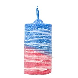 SHALHEVET LIGHT Safed Candle Company Wide 3.6 Pillar Havdalah Candle Hand Dipped Made in Israel (Wind Blue/Pink)
