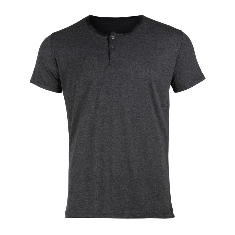HEYO Men's Short Cotton Pyjamas 2-Piece Set Shorts T-Shirt, dark