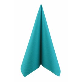 50 Apartina Napkins Fabric-Like Airlaid, Plain, Turquoise, Size 40 x 40 cm