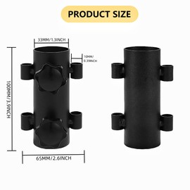 YuPinDiZu 4Pcs Camping Tent Rod Holders,Reinforced Windproof Awning Rod Holder,Portable Tent Fixed Tube Pole Stand for Camping Fishing Hiking