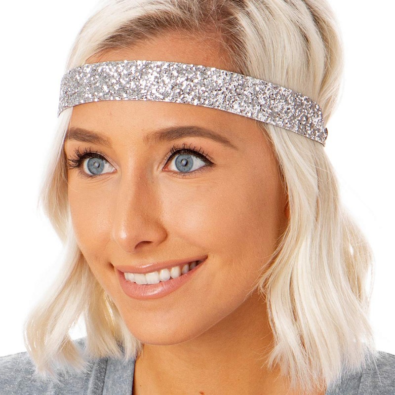 Hipsy Women's Adjustable No Slip Cute Fashion Headbands Bling Glitter