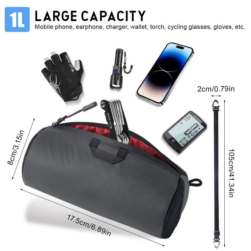 YOUNICE Bicycle Handlebar Bag, Multifunctional Bicycle Bag, Handlebar, 1L Reflective