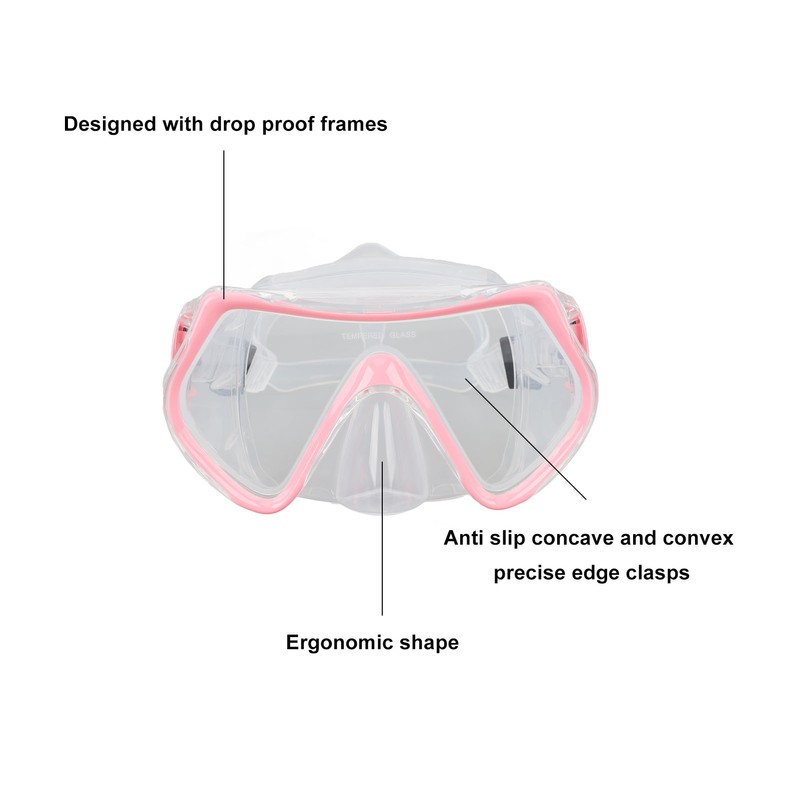 Diving Goggles Silicone Glass Plastic Ultra Clear Comfortable Adjustable Diving