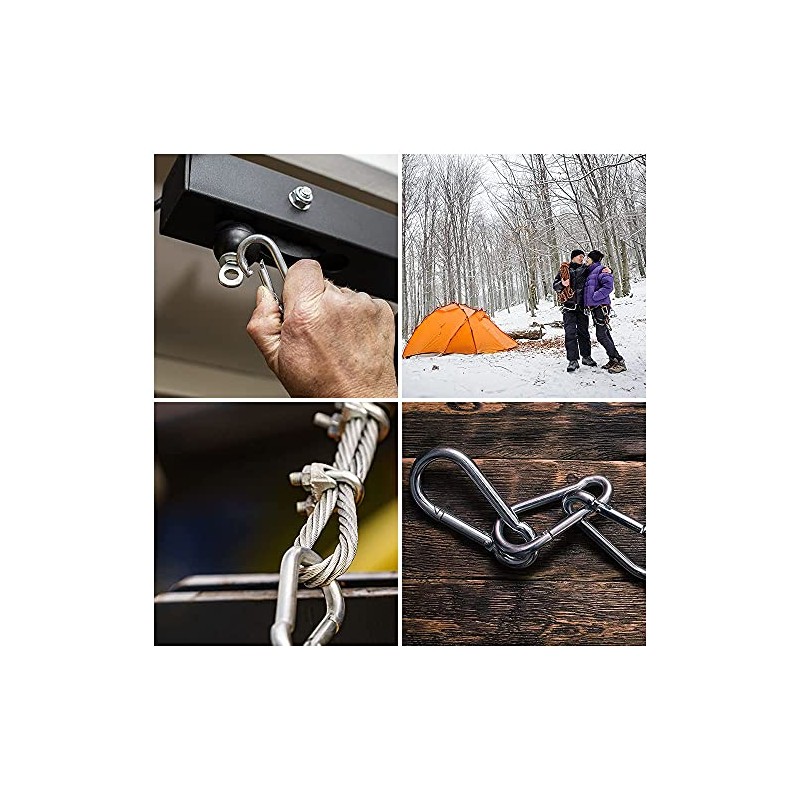 Screws City M8 x 80mm Steel Snap Hook Carabiner Clip