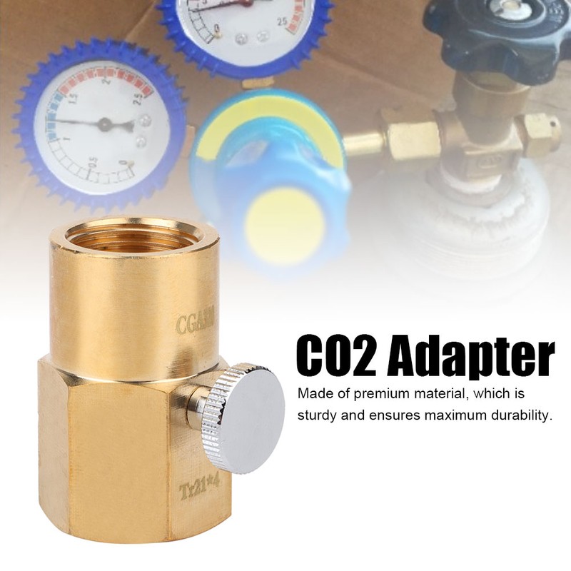 TR21-4 to CGA320 Brass Soda Bottle Adapter CO2 Fill Valve