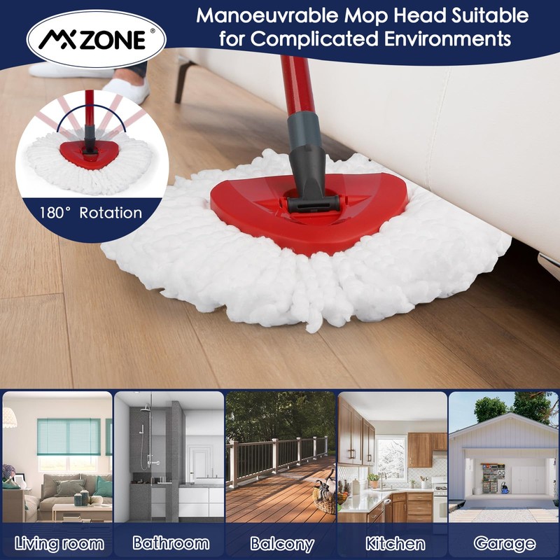 Microfiber Mop Head Refill for Ocedar Spin EasyWring Mop Replacement