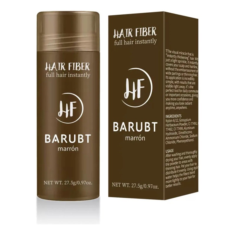 Polvo De Fibra Capilar Marrón Cubre Raíz De Cabello Calvicie