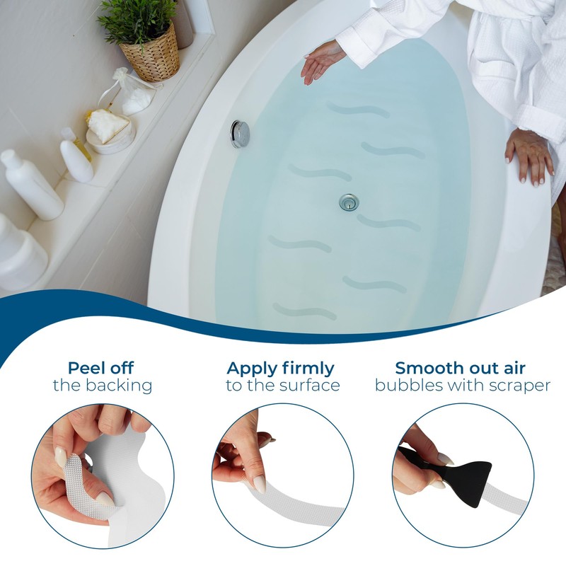 Homergy Anti Slip Shower Stickers 24 PCS, Invisible Non-Slip Shower