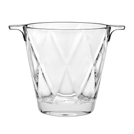Glass, Ice Bucket, 6" Height, Round with Handles, Made in Europe - by Barski