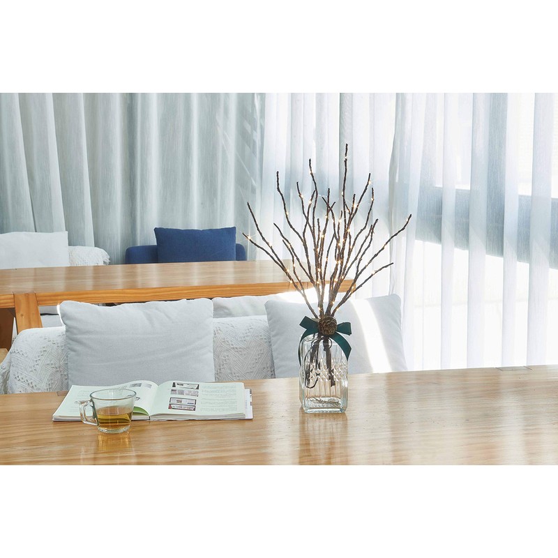 Fudios Lighted Branches with Timer Battery 70 Warm White LED