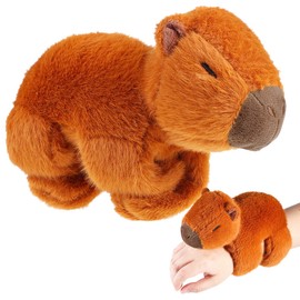 BESTonZON Cute Capybara Plush Slap Bracelet Stuffed Animal Soft Cuff Hugger for Joyful Play Fashion for Parties Fun Cartoon Animal Design