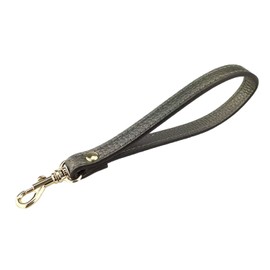 VanEnjoy Wristlet KeyChain Cellphone Genuine Leather Hand Strap with Golden Lock (Silver Gray)