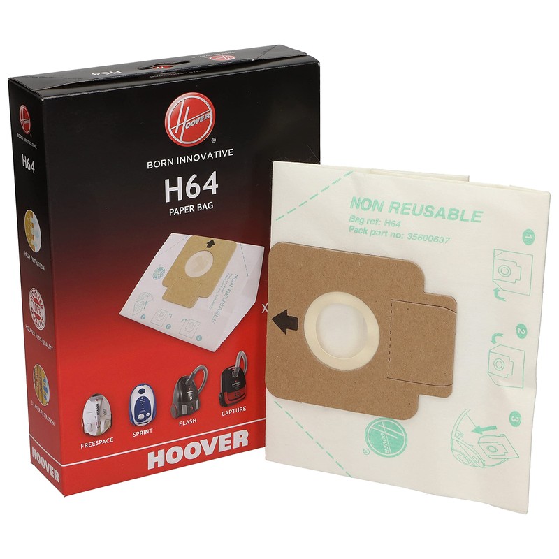 Hoover Genuine H64 Paper Bag for The Freespace, Sprint, Flash