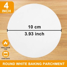 250Pcs-4 Inch Parchment Paper Rounds, YUFDA Non-Stick Baking Parchment Rounds/Hamburger Patty Paper Sheet, Precut Round Parchment Paper for Separating Burger Patty, Cookies and More